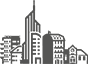 A pictogram representing a city